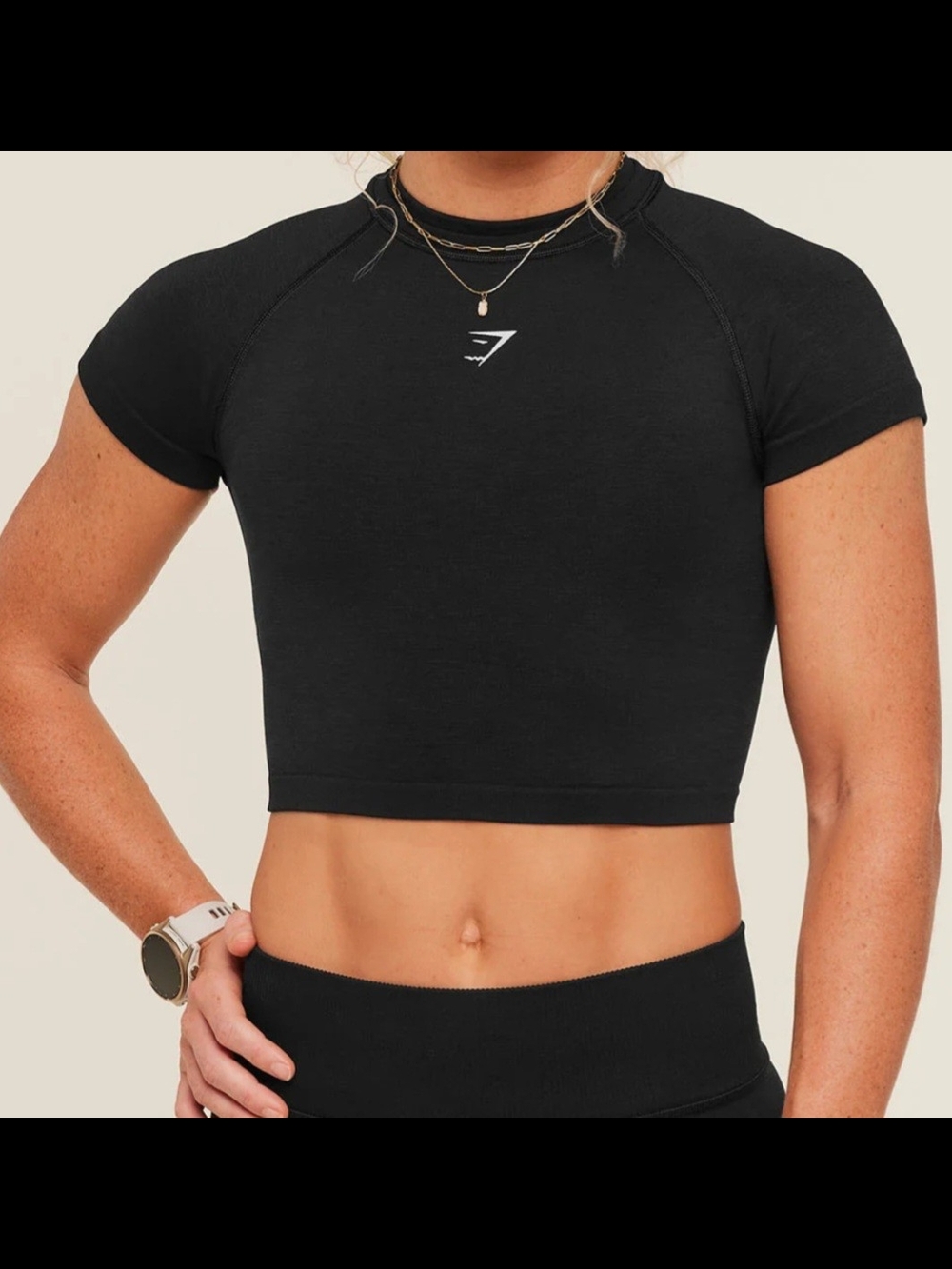 Gymshark Black Crop Short Sleeve Top